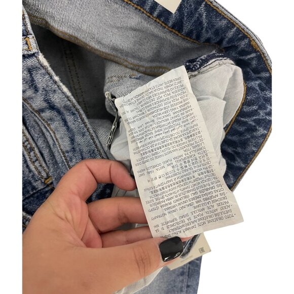 Zara Womens Crop Jeans EU 40 US 8 Relaxed Fit Blue Denim Distressed 8228/221 NWT - Picture 12 of 16